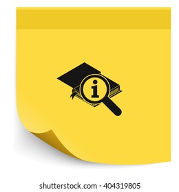 Info icon. Book illustration.