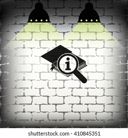 Info icon. Book illustration.