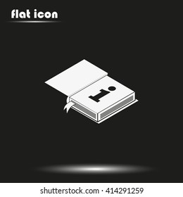 Info icon. Book illustration.