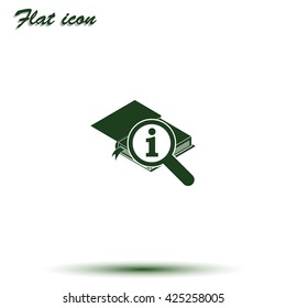Info icon. Book illustration.