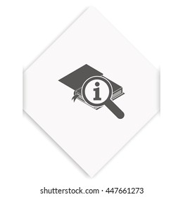 Info icon. Book illustration.