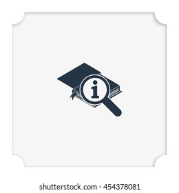 Info icon. Book illustration.