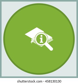 Info icon. Book illustration.