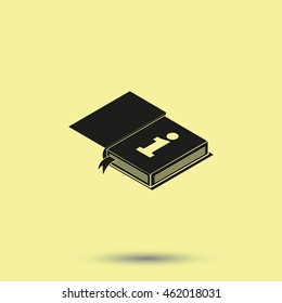 Info icon. Book illustration.