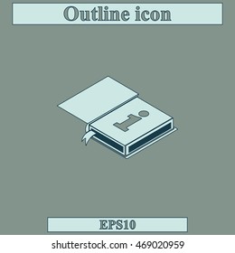 Info icon. Book illustration.
