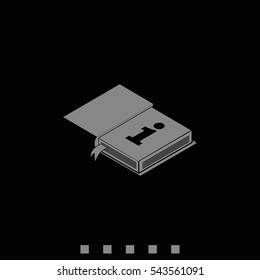Info icon. Book illustration.