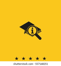 Info icon. Book illustration.