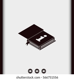 Info icon. Book illustration.