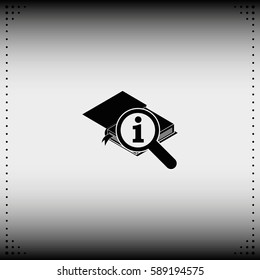 Info icon. Book illustration.