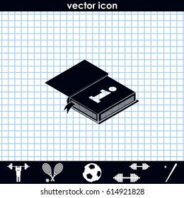 Info icon. Book illustration.