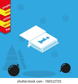 Info icon. Book illustration.