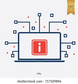 Info Icon and Computer Sign Graphic Vector Symbol