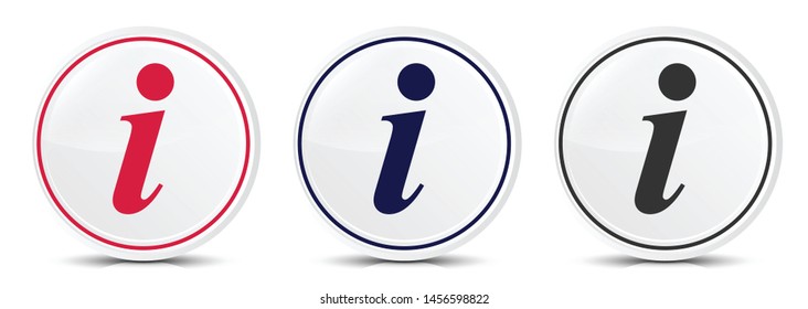 Info icon crystal flat round button set illustration design isolated on white background