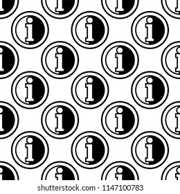 Info Icon Design, Information Sign / Symbol Seamless Pattern Vector Art Illustration