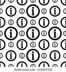 Diseño de iconos de información, signo de información / símbolo de vectores de patrones sin inconvenientes Ilustración de arte
