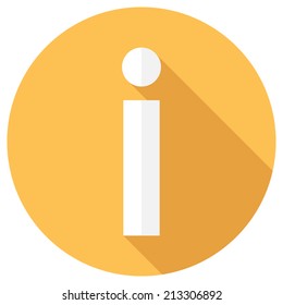 Info icon. Flat design style modern vector illustration. Isolated on stylish color background. Flat long shadow icon. Elements in flat design.