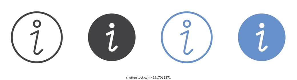 Conjunto de símbolos de línea plana de icono de información.