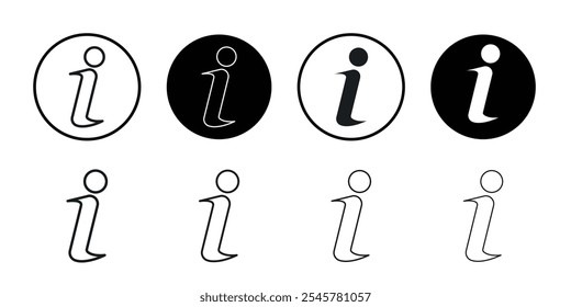 Symbol für Info-Symbol, flache Linie, Symbolsatz.