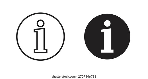 Icono de información. Colección de estilo plano y de trazo. símbolo simple