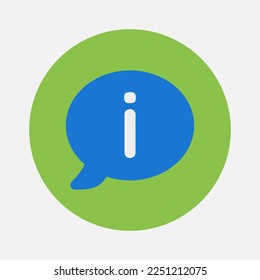 Info icon in flat style about essentials, use for website mobile app presentation