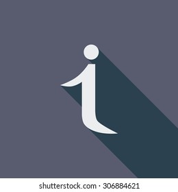 Info icon. Flat vector related icon with long shadow for web and mobile applications. It can be used as - logo, pictogram, icon, infographic element. Vector Illustration.