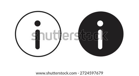 Info icon glyph and line set thin line symbol concept.