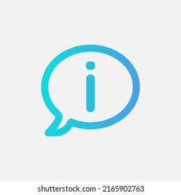 Icono de información en estilo de degradado sobre elementos esenciales, uso para presentación de aplicaciones móviles del sitio web
