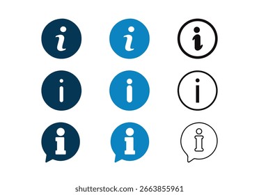 Icono de la información, diseño del Vector de la señal de la marca de la información para el ordenador del Sitio web y el App móvil