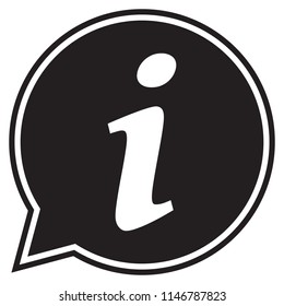 Info icon, Information sign icon. Info speech bubble symbol. i letter vector.