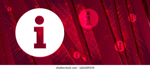 Info icon isolated on Abstract design bright red banner background