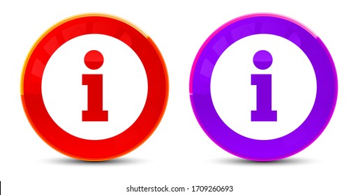 Info icon isolated on glossy round buttons illustration