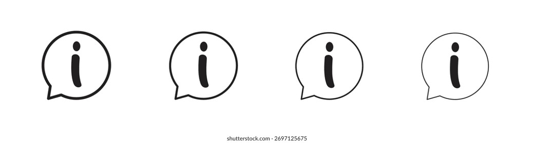Diseño de línea de icono de información. conjunto de iconos de Vector de línea delgada.