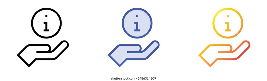 info icon. Linear, Blue Fill and Gradient Style Design Isolated On White Background