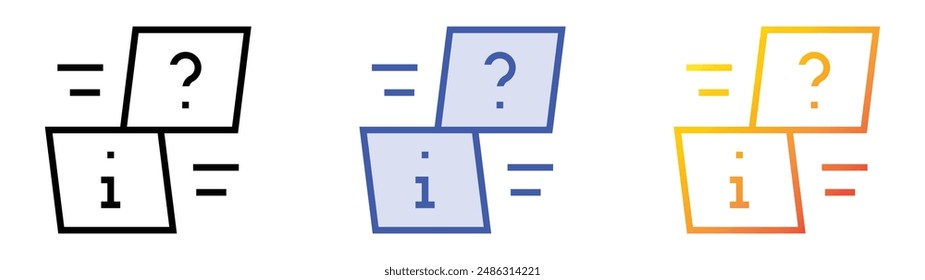 info icon. Linear, Blue Fill and Gradient Style Design Isolated On White Background