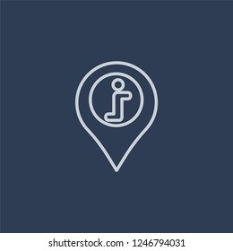 Info icon. Info linear design concept from Communication collection. Simple element vector illustration on dark blue background.