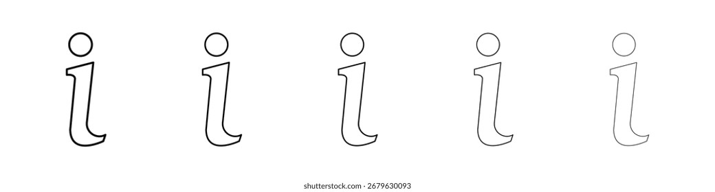 Info-Symbol-Logo in Strichlinien-Kollektion