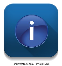 info icon With long shadow over app button