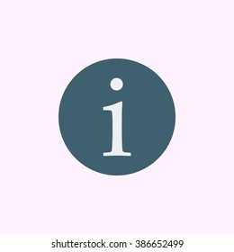 Info icon, on blue circle background, white outline