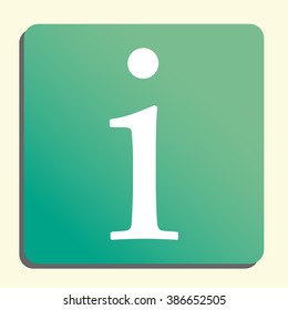 Info icon, on button style green background, yellow light, shadow