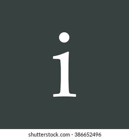 Info icon, on dark background, white outline, large size symbol