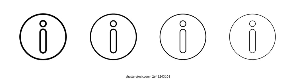 Info icon Outline sign symbol set