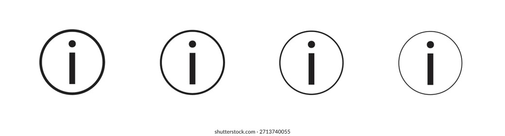 Símbolo de contorno de icono de información. Colección de trazo editable.