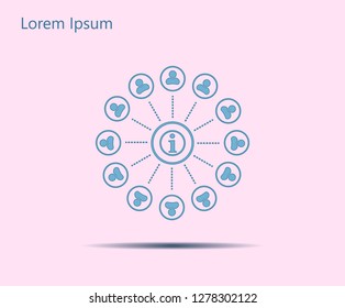 Info icon and the people around