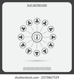 Info icon and the people around