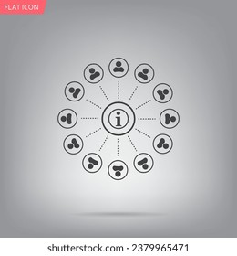 Info icon and the people around