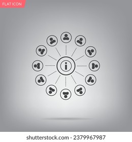 Info icon and the people around