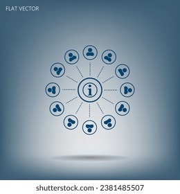 Info icon and the people around