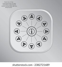 Info-Icon und die Leute um die Ecke
