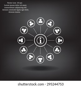 Info icon and the people around