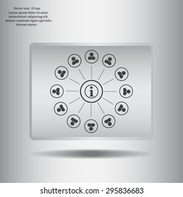 Info icon and the people around